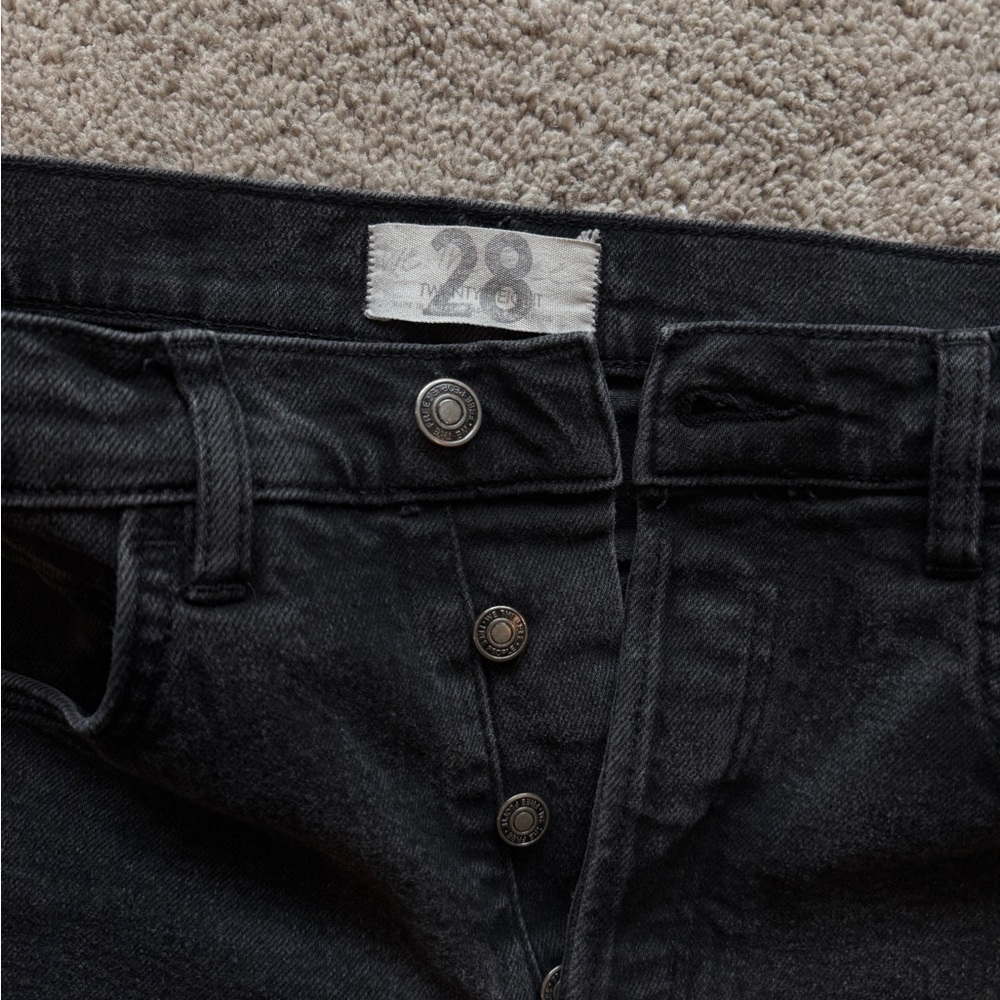 Free People/We The Free French Girl Flare Jeans, "Misty Black" Wash, Size 28 EUC - Picture 7 of 7